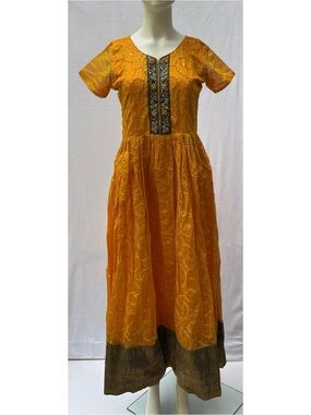Elegant Mustard Kurta Kurta Haldi Dress with Embellished Placket